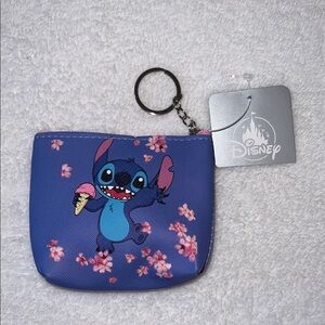 NWT Disney Stitch Kids Coin Purse - Blue and Pink